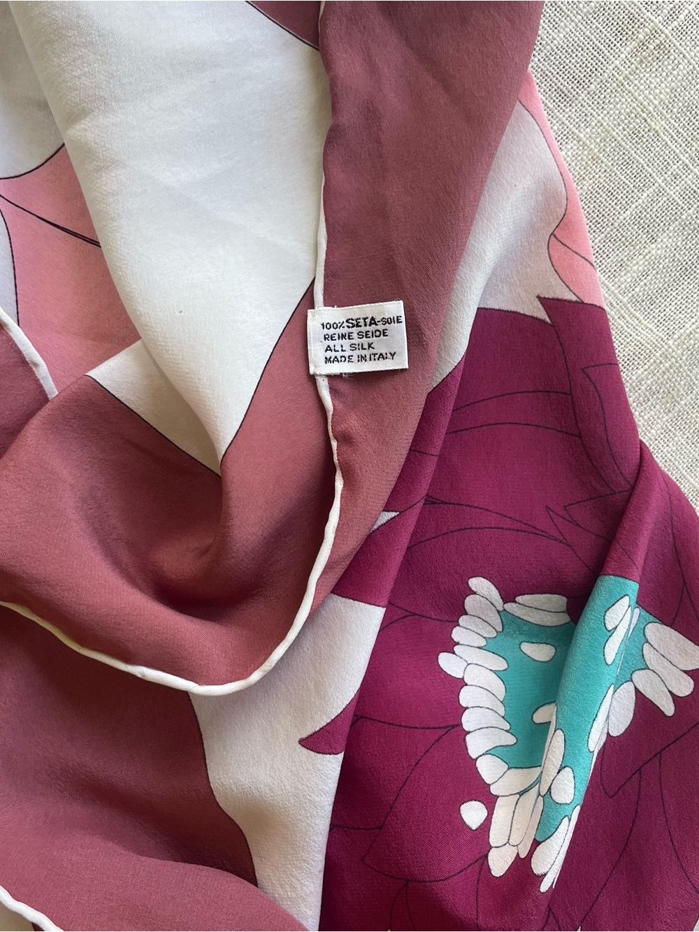 70s French Silk Bandana - Large 35x35" - Picture 2 of 15